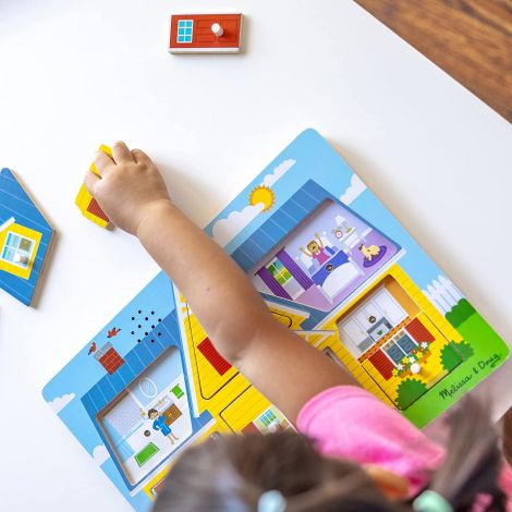 Puzzle Incastru Din Lemn Cu Sunete Casa mea, pentru 2 ani, Melissa and Doug 734 - poza 5