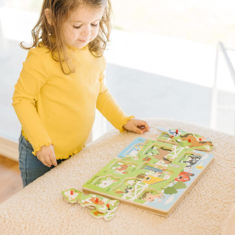 Puzzle incastru din lemn cu sunete Old McDonald Melissa & Doug 738 - poza 5