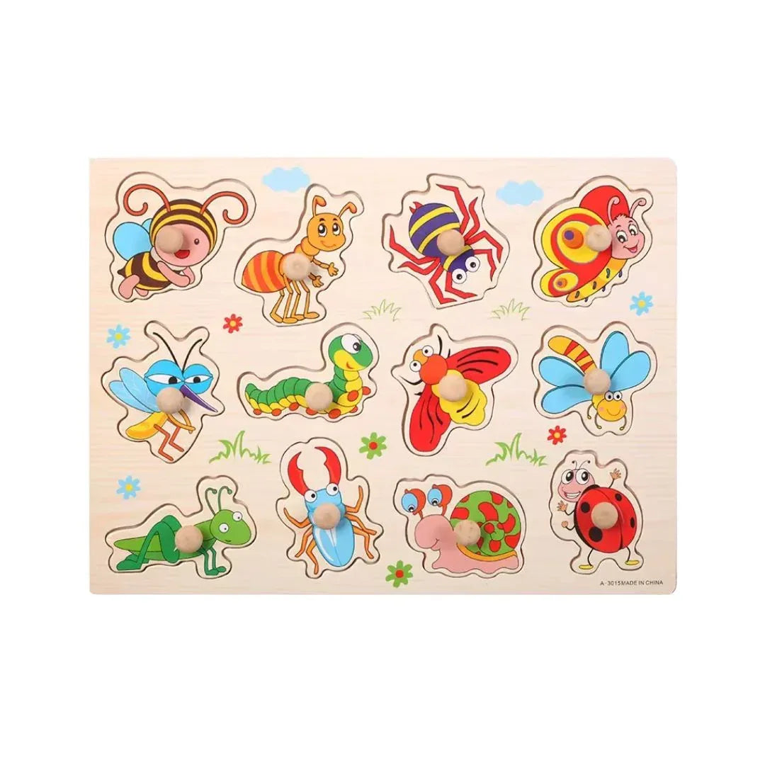 Puzzle incastru din lemn - Insecte - Default Title