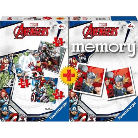 Puzzle + Joc Memory Avengers, 25 36 49 Piese - poza 1