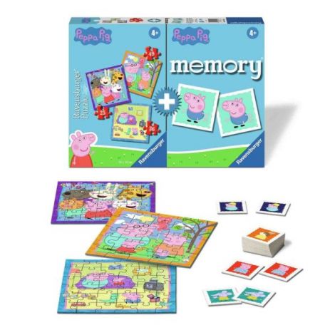 Puzzle + Joc Memory Peppa Pig, 25 36 49 Piese - poza 2