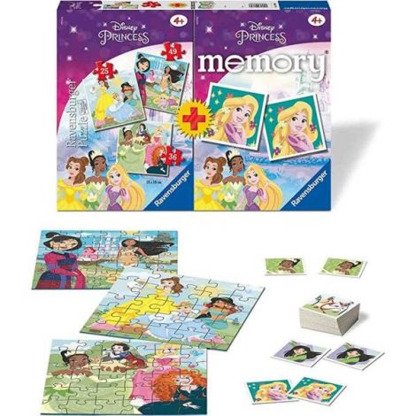 Puzzle + Joc Memory Printesele Disney, 25 36 49 Piese - poza 2