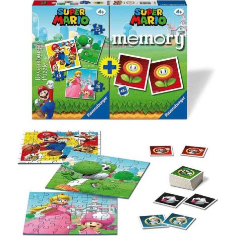 Puzzle + Joc Memory Super Mario, 25 36 49 Piese - poza 2