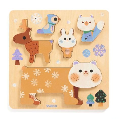 Puzzle lemn animale simpatice, Djeco - poza 3
