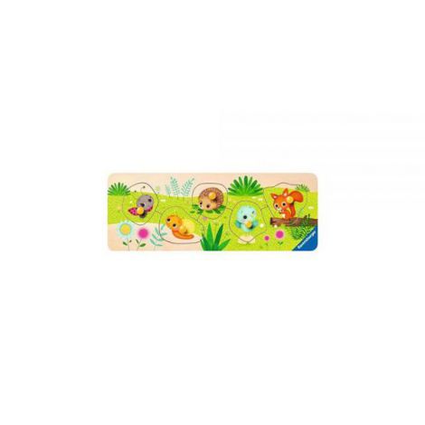 PUZZLE LEMN ANIMALUTE, 5 PIESE - poza 1
