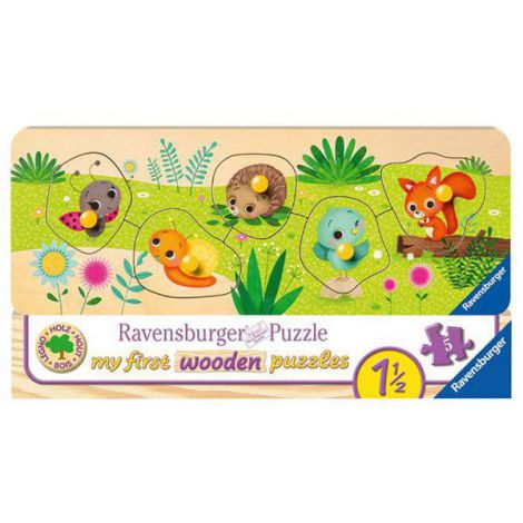 PUZZLE LEMN ANIMALUTE, 5 PIESE - poza 2
