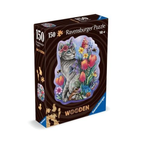 Puzzle lemn contur pisicuta 150 piese - poza 3