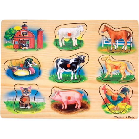 Puzzle lemn cu sunete Animale de la Ferma Melissa and Doug - poza 1