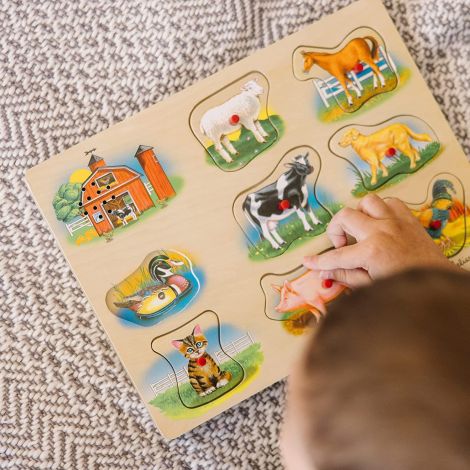 Puzzle lemn cu sunete Animale de la Ferma Melissa and Doug - poza 5
