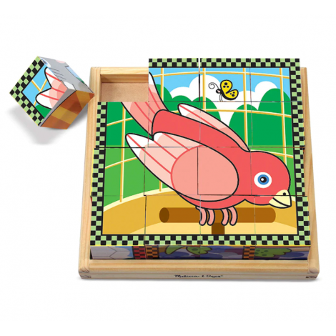 Puzzle lemn din cuburi Animalele de casa Melissa & Doug 3771 - poza 1
