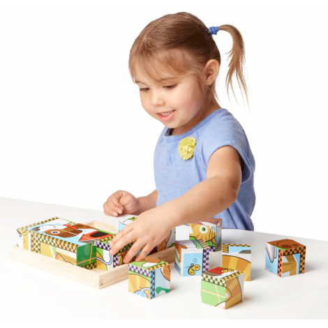 Puzzle lemn din cuburi Animalele de casa Melissa & Doug 3771 - poza 2