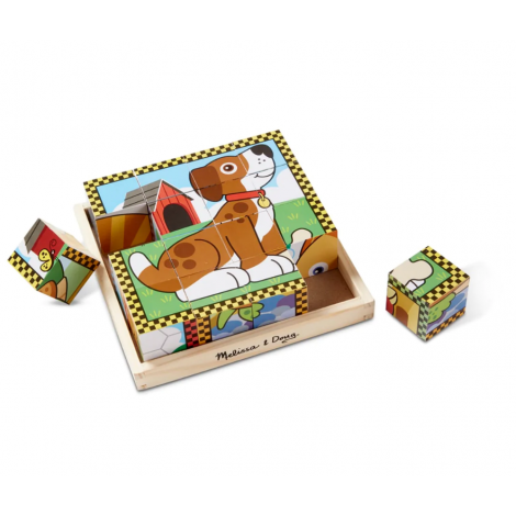 Puzzle lemn din cuburi Animalele de casa Melissa & Doug 3771 - poza 4