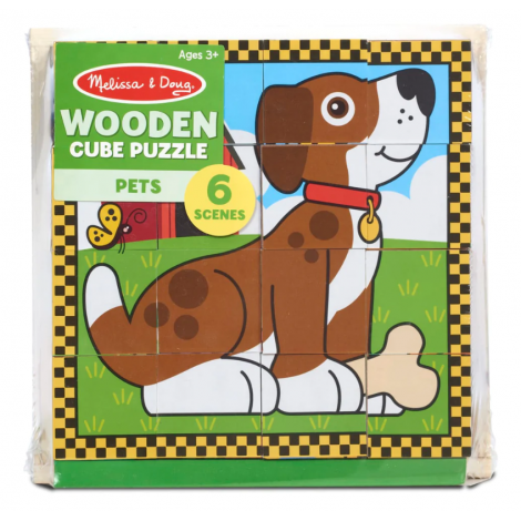 Puzzle lemn din cuburi Animalele de casa Melissa & Doug 3771 - poza 5