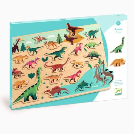 Puzzle lemn Dinozauri, Djeco - poza 1