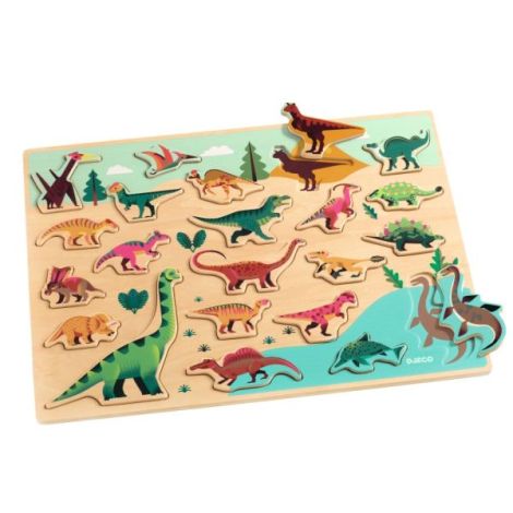 Puzzle lemn Dinozauri, Djeco - poza 2