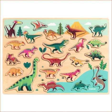 Puzzle lemn Dinozauri, Djeco - poza 4
