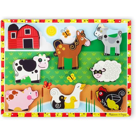 Puzzle lemn in relief Animale de ferma Melissa and Doug - poza 1