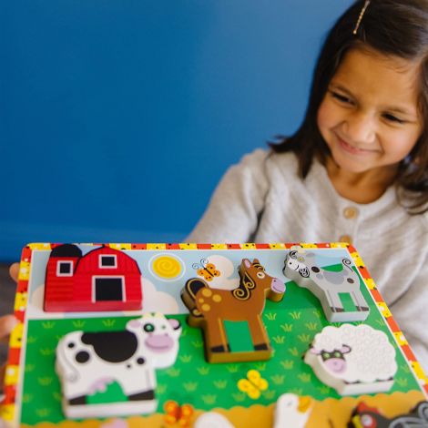Puzzle lemn in relief Animale de ferma Melissa and Doug - poza 2