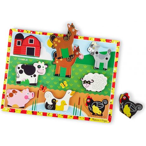 Puzzle lemn in relief Animale de ferma Melissa and Doug - poza 5
