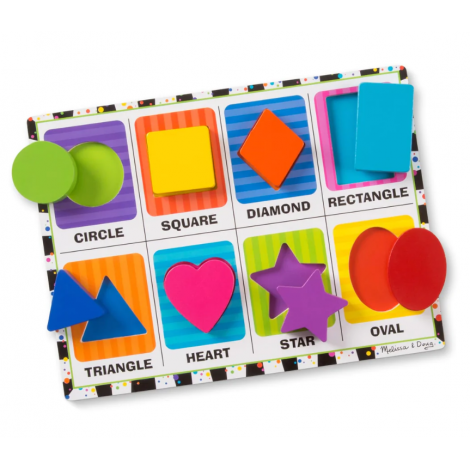 Puzzle lemn in relief Forme geometrice Melissa and Doug - poza 1