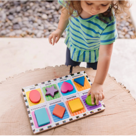 Puzzle lemn in relief Forme geometrice Melissa and Doug - poza 2