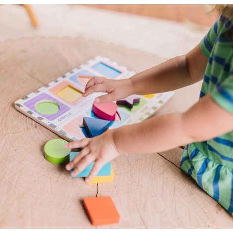 Puzzle lemn in relief Forme geometrice Melissa and Doug - poza 3
