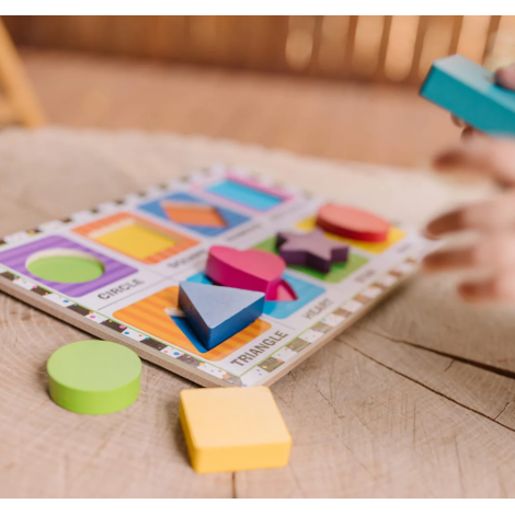 Puzzle lemn in relief Forme geometrice Melissa and Doug - poza 4