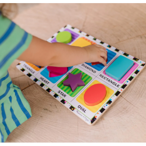 Puzzle lemn in relief Forme geometrice Melissa and Doug - poza 5