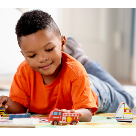Puzzle lemn in relief Mijloace de transport Melissa and Doug - poza 5