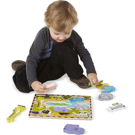Puzzle lemn in relief Safari Melissa and Doug - poza 3