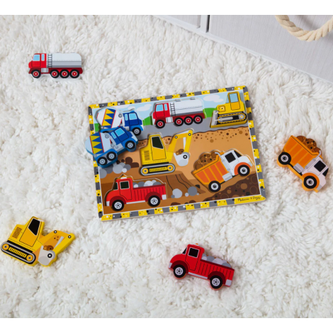 Puzzle lemn in relief Utilaje pentru constructii Melissa and Doug - poza 2