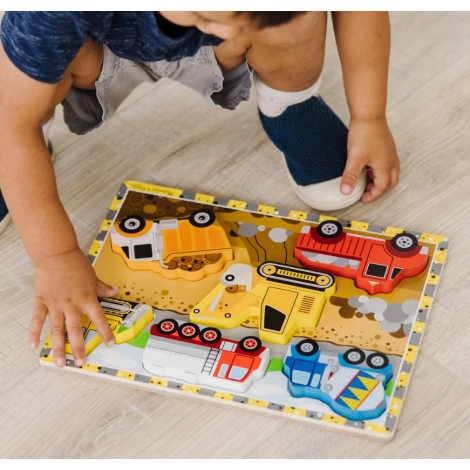 Puzzle lemn in relief Utilaje pentru constructii Melissa and Doug - poza 5