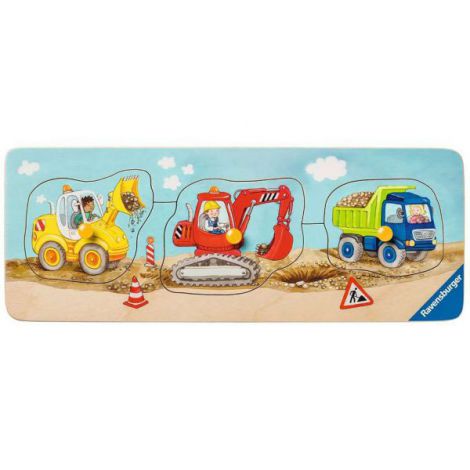 PUZZLE LEMN UTILAJE CONSTRUCTII, 3 PIESE - poza 2
