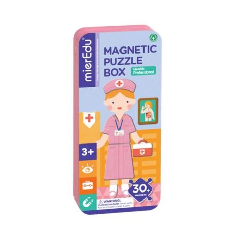 Puzzle magnetic in cutie metalica, joc de potrivire si asociere - Doctor - poza 1