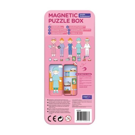 Puzzle magnetic in cutie metalica, joc de potrivire si asociere - Doctor - poza 3