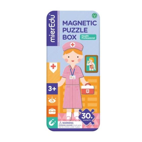 Puzzle magnetic in cutie metalica, joc de potrivire si asociere - Doctor - poza 4