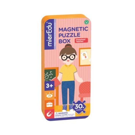 Puzzle magnetic in cutie metalica, joc de potrivire si asociere - Educatoare - poza 1