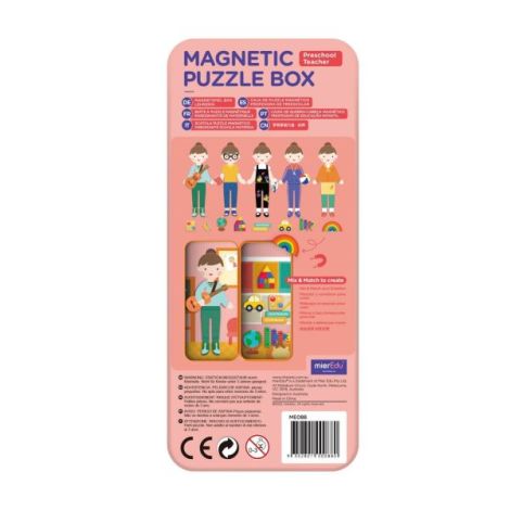 Puzzle magnetic in cutie metalica, joc de potrivire si asociere - Educatoare - poza 3