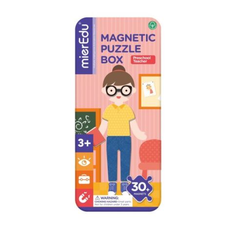 Puzzle magnetic in cutie metalica, joc de potrivire si asociere - Educatoare - poza 4