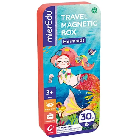 Puzzle magnetic in cutie metalica, joc de potrivire si asociere - Sirene - poza 1
