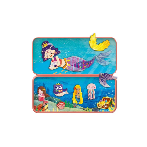 Puzzle magnetic in cutie metalica, joc de potrivire si asociere - Sirene - poza 2