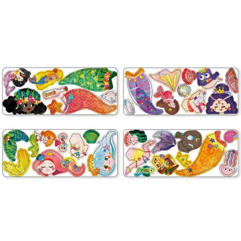 Puzzle magnetic in cutie metalica, joc de potrivire si asociere - Sirene - poza 4