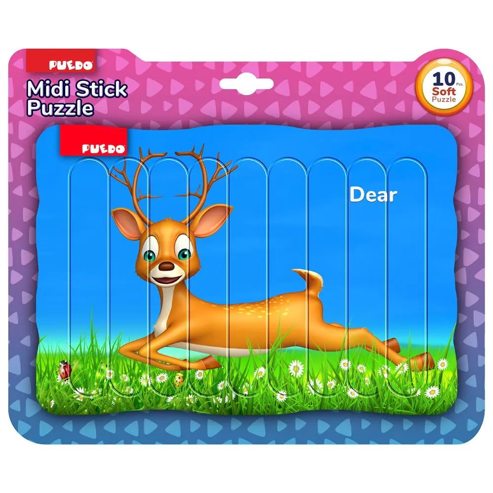 Puzzle maxi cu doua fete si piese moi Puedo 10 piese Animals - poza 1