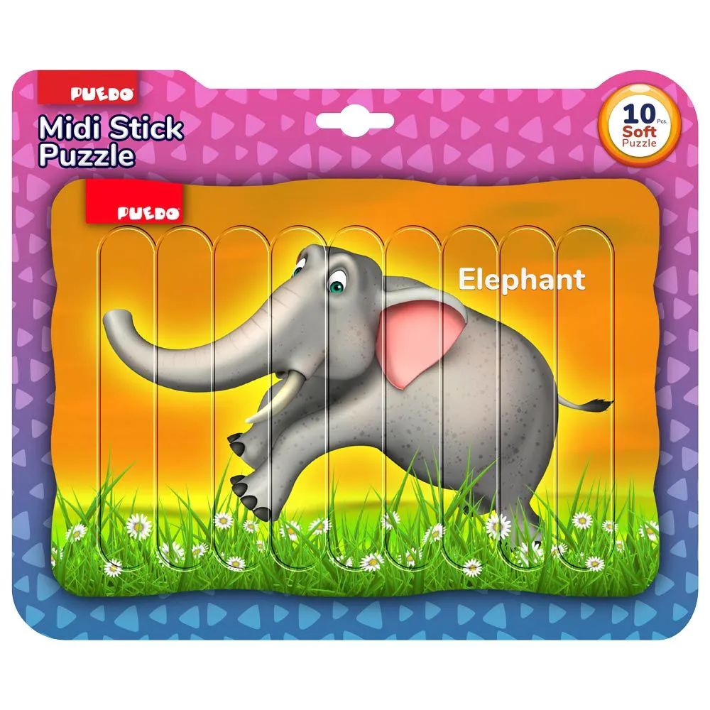 Puzzle maxi cu doua fete si piese moi Puedo 10 piese Animals - poza 4