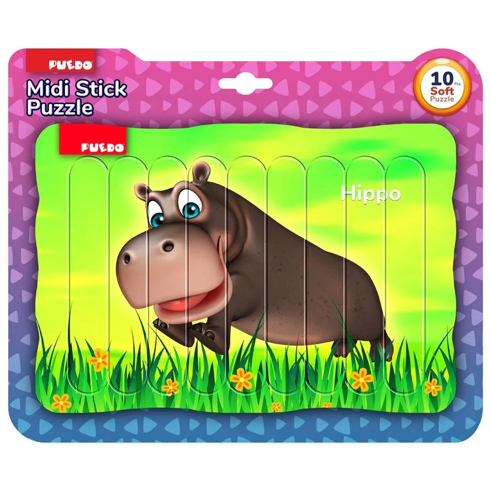 Puzzle maxi cu doua fete si piese moi Puedo 10 piese Animals - poza 5
