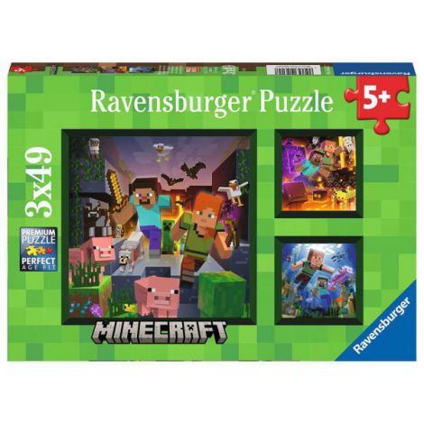 PUZZLE MINECRAFT, 3x49 PIESE - poza 1