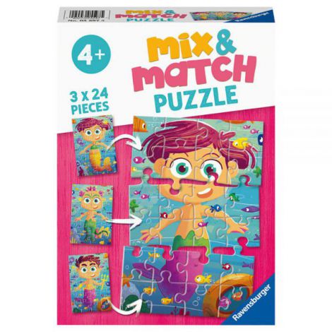 PUZZLE MIX&MATCH SIRENE SI MONSTRI, 3x24 PIESE - poza 1
