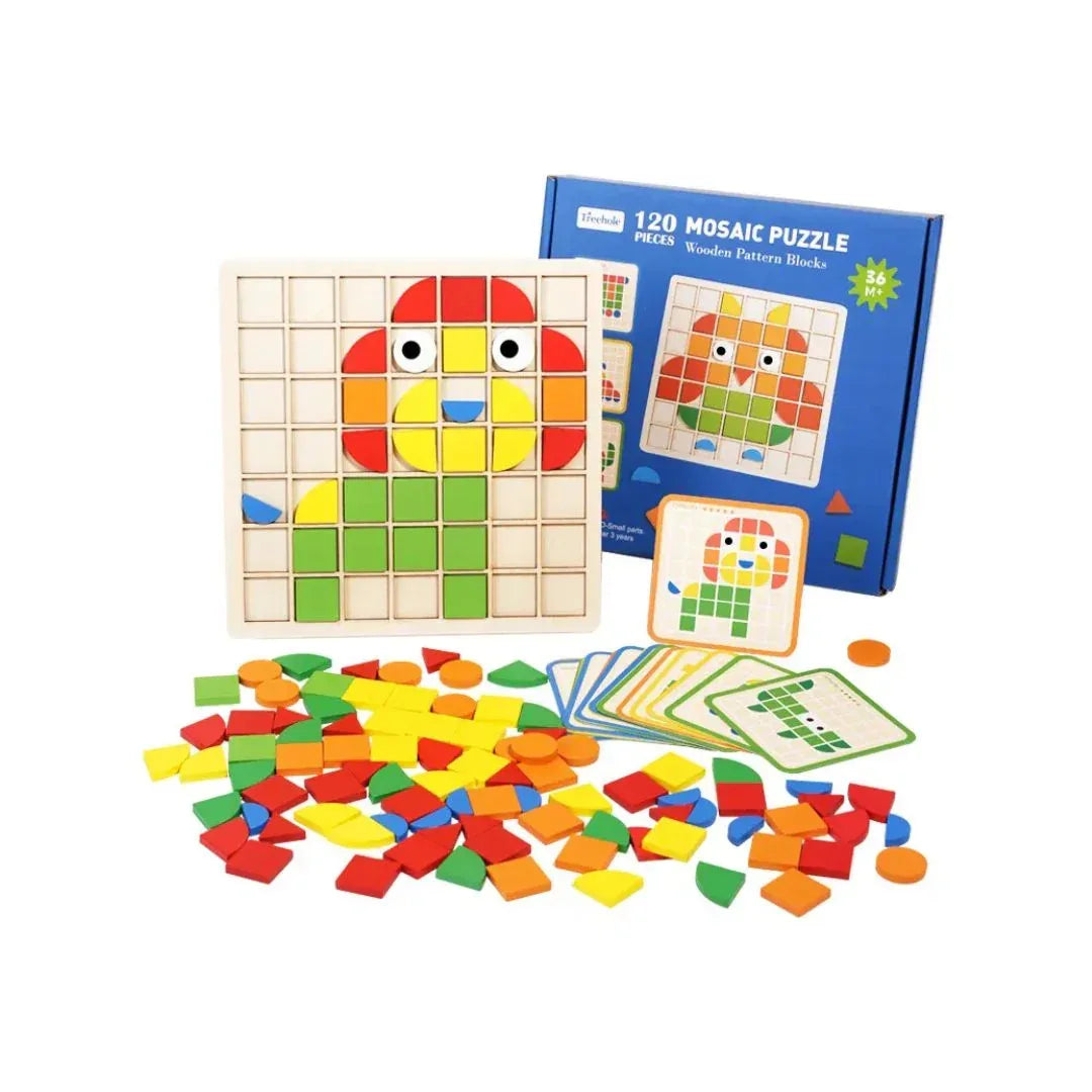Puzzle mozaic, de tip Montessori - 120 de piese, 3 ani+ - Default Title