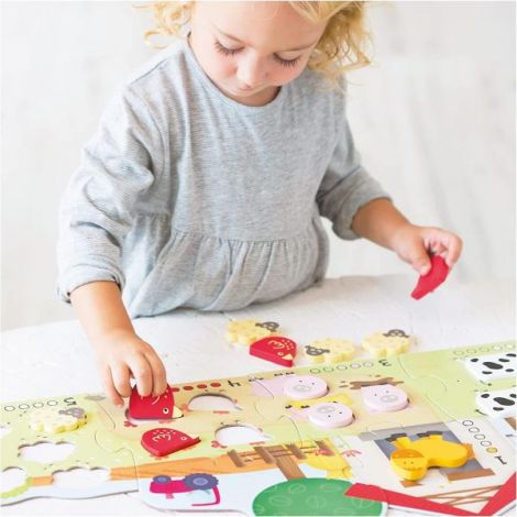 Puzzle - numaram animalele de la ferma ( 6 piese) - poza 2