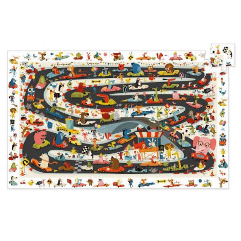 Puzzle observatie Djeco, Raliul masinilor - poza 1